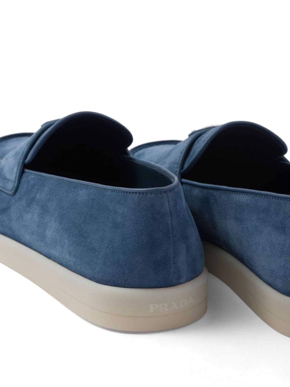 logo-plaque suede loafers - 5
