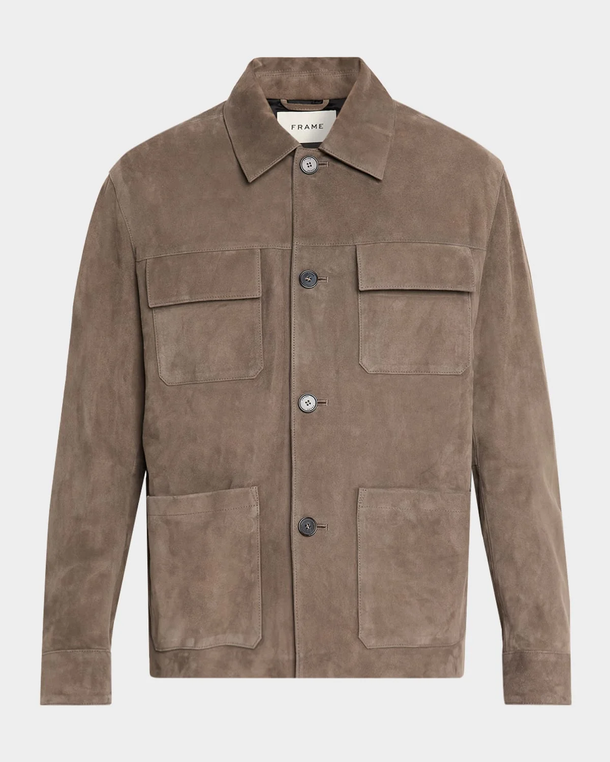 Men's Taupe Suede Chore Coat - 1