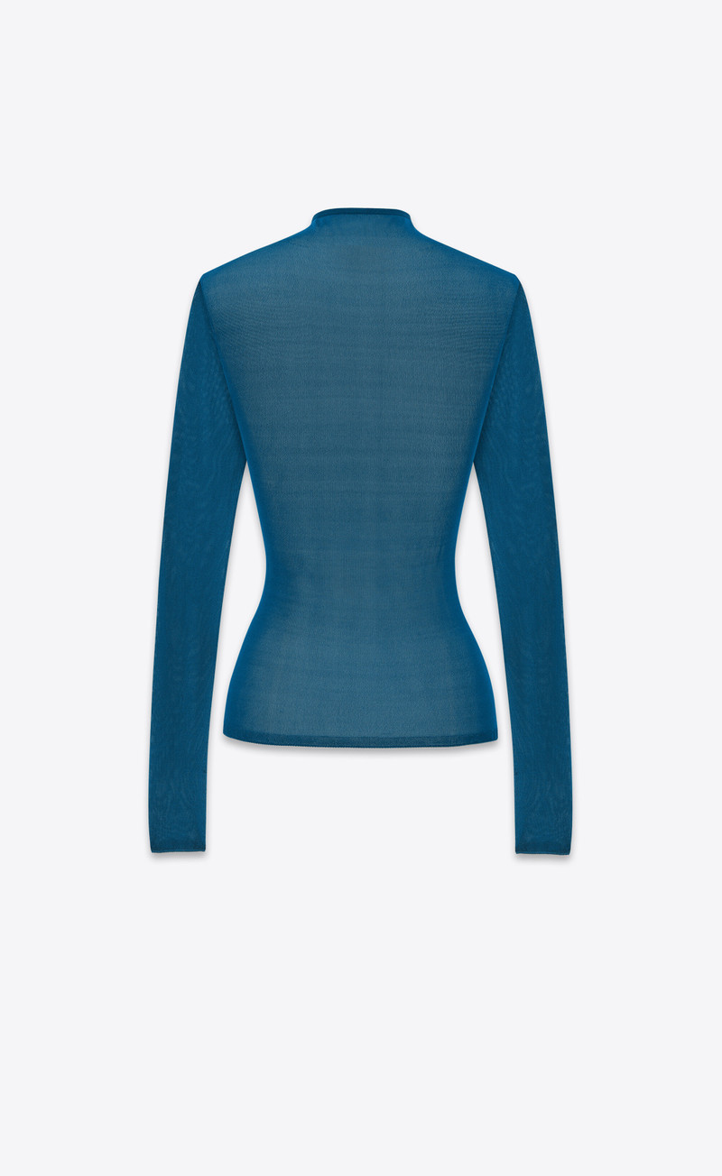 SAINT LAURENT high neck top in silk outlook