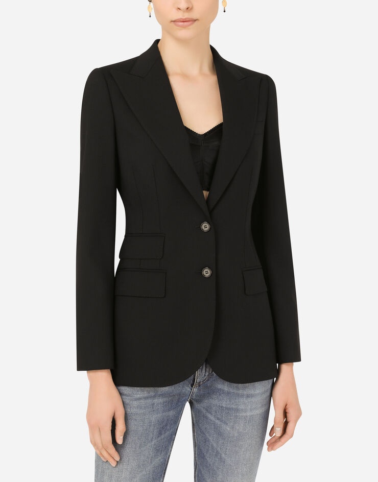 Single-breasted woolen Turlington blazer - 4