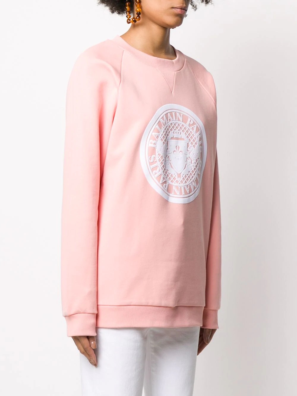 logo print crew neck sweatshirt - 3