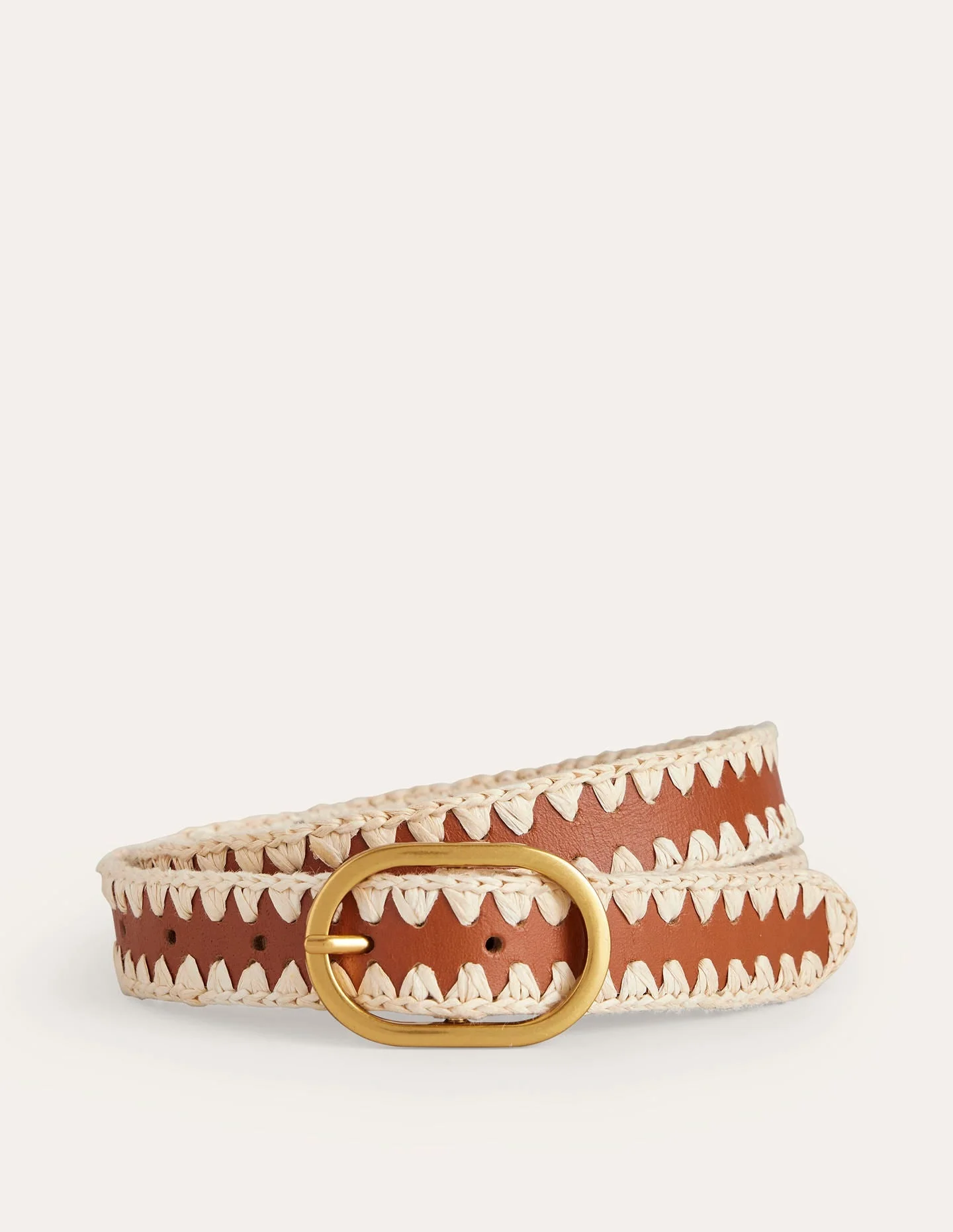 Whipstitch Classic Belt-Tan - 1