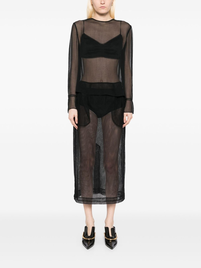 Vince chiffon lace-trim blouse outlook