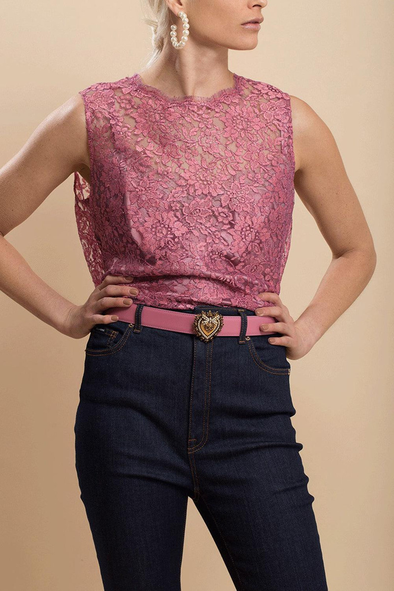 Dolce & Gabbana Sleeveless Lace Lame Cami Top outlook