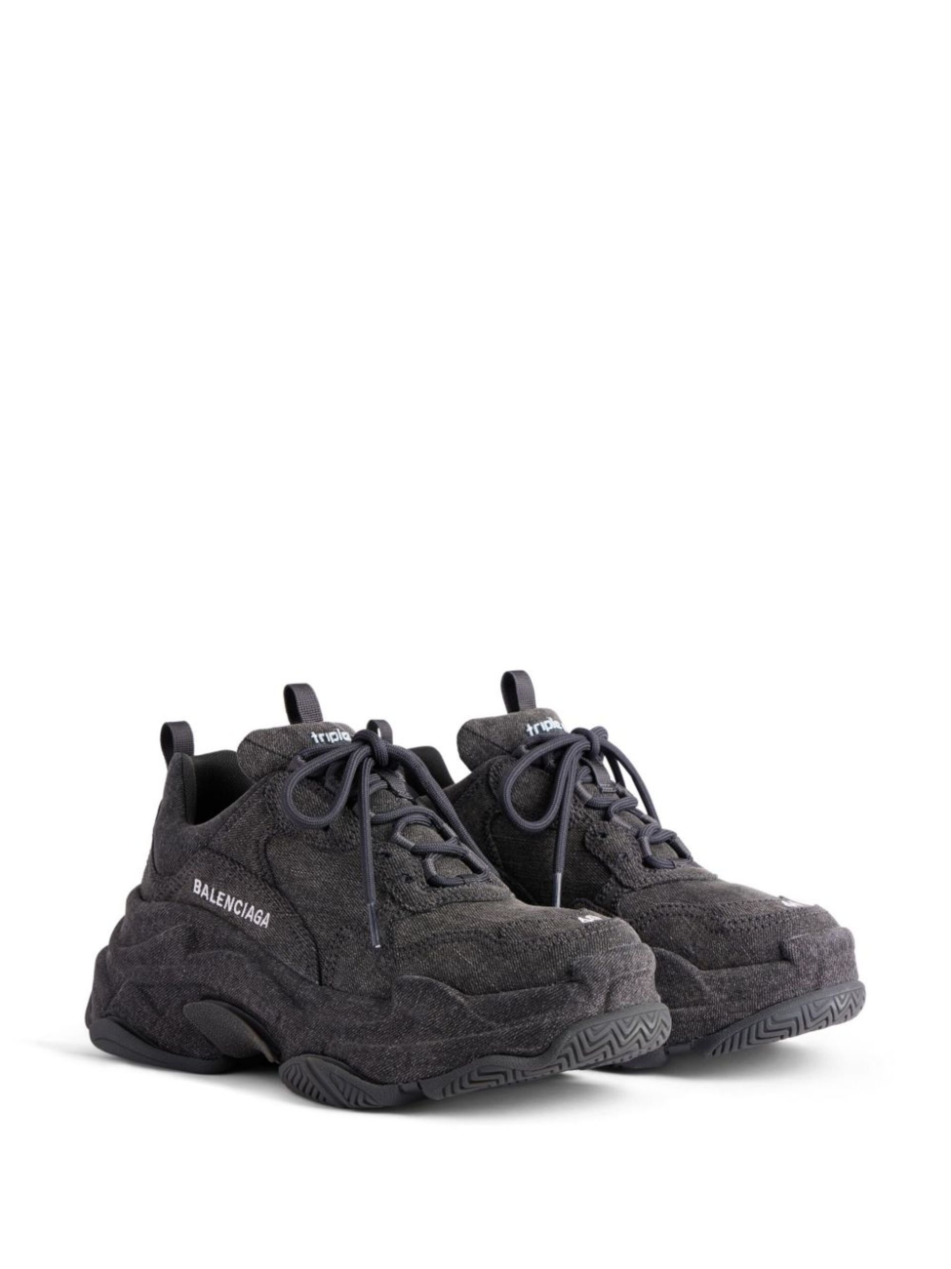 black Triple S denim sneakers - 2