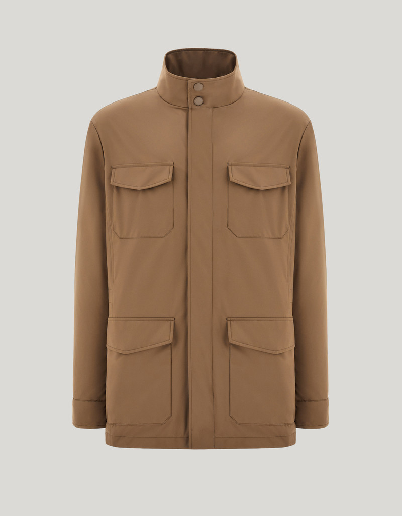 CANALI NUVOLA WALNUT FIELD JACKET IN TECHNICAL FABRIC 1