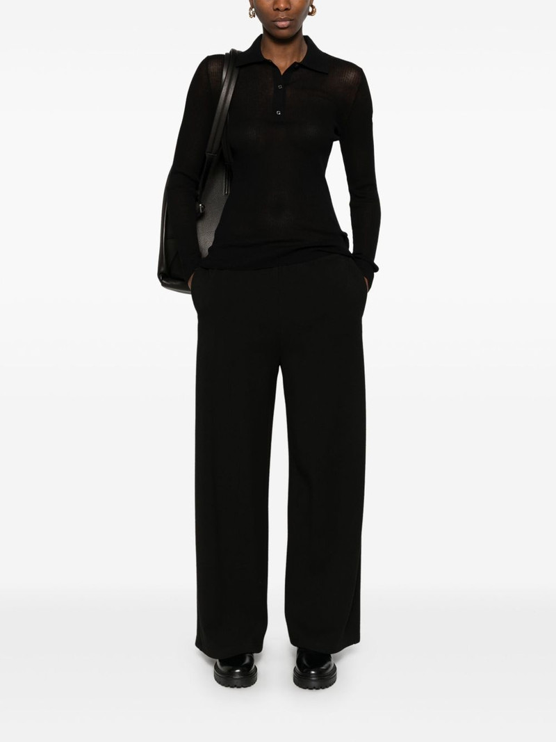 Moncler fine-ribbed polo top outlook