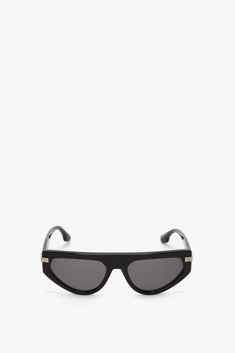 Visor Hinge-Detail Sunglasses In Black 1