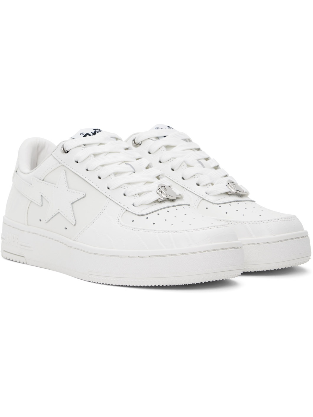 White 'BAPE' STA #3 Sneakers - 4