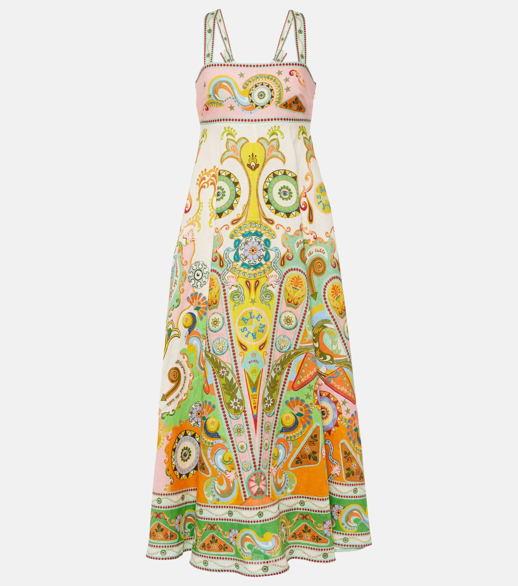 Pinball printed linen midi dress - 1