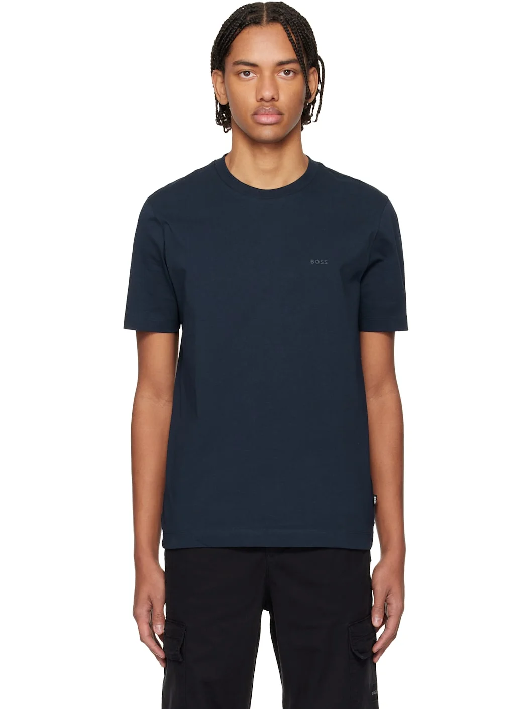 Navy Logo Cotton Jersey T-shirt - 1