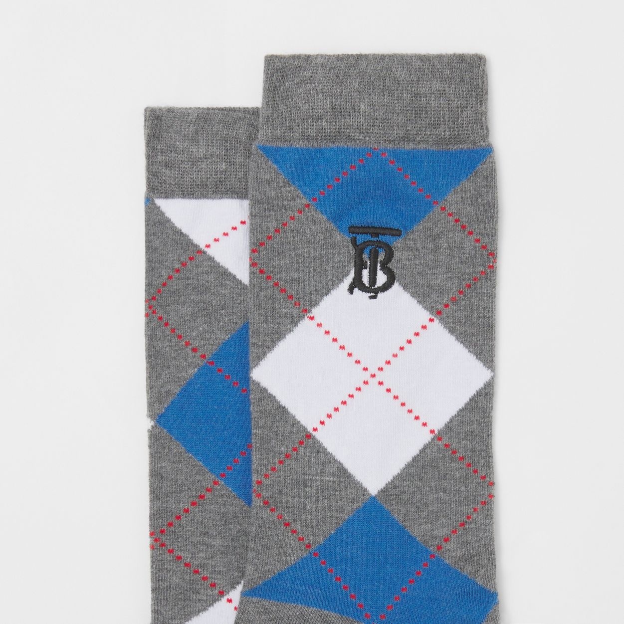 Argyle Intarsia Cotton Cashmere Blend Socks - 2