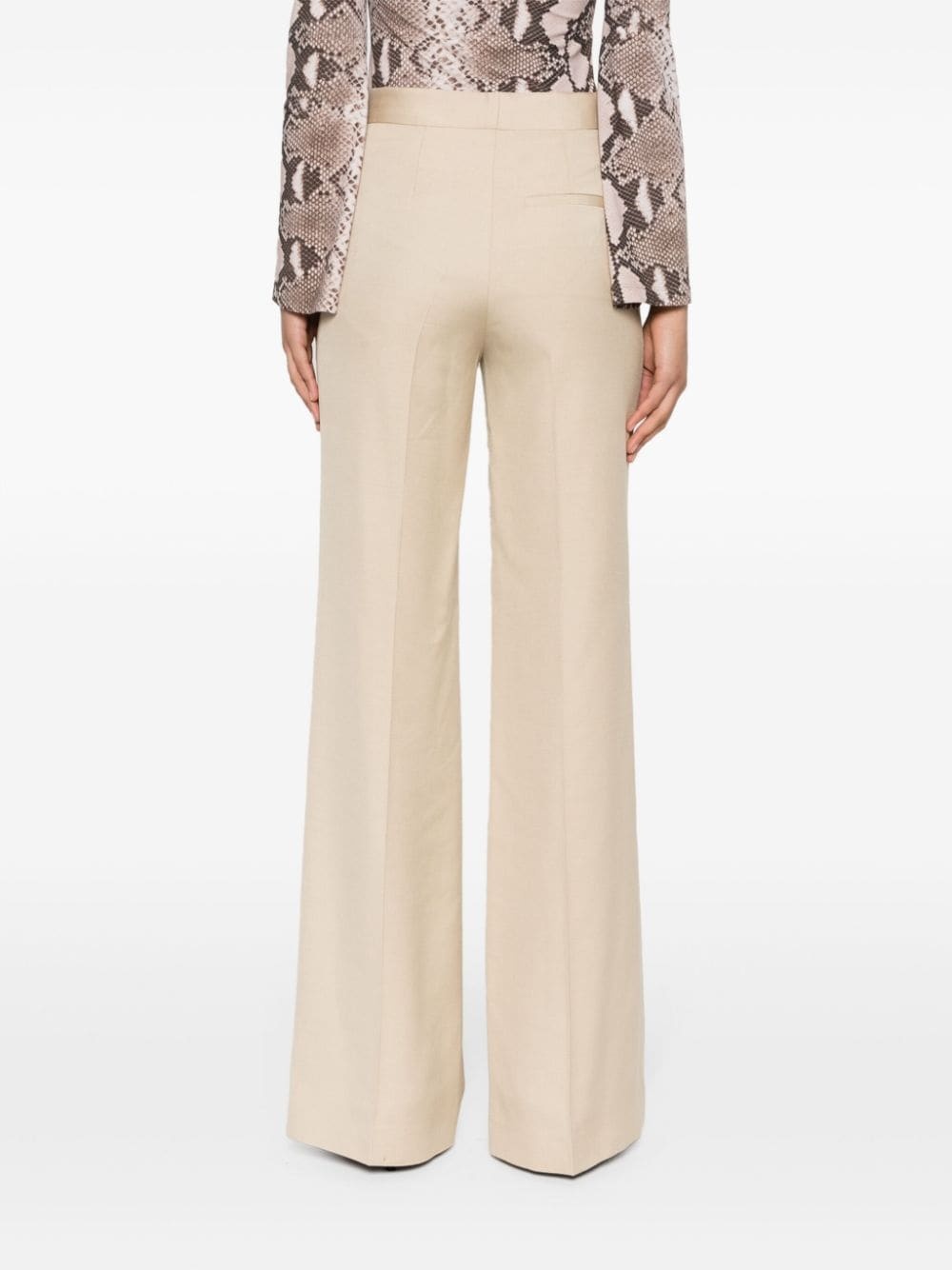 high-waisted flared trousers - 4