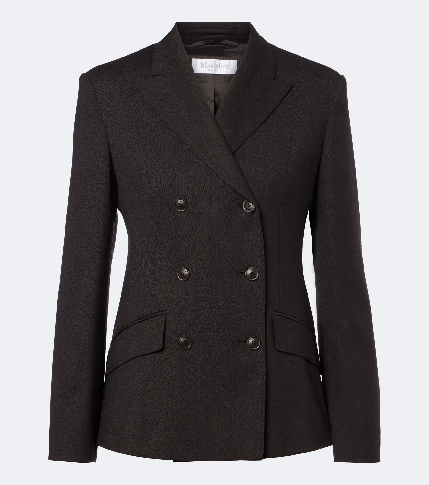 Double-breasted wool-blend blazer - 1