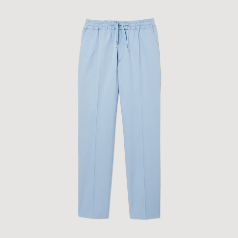 Elasticated straight-leg pants 1