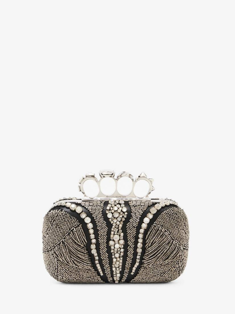 Women's Knuckle Clutch in Silver 1
