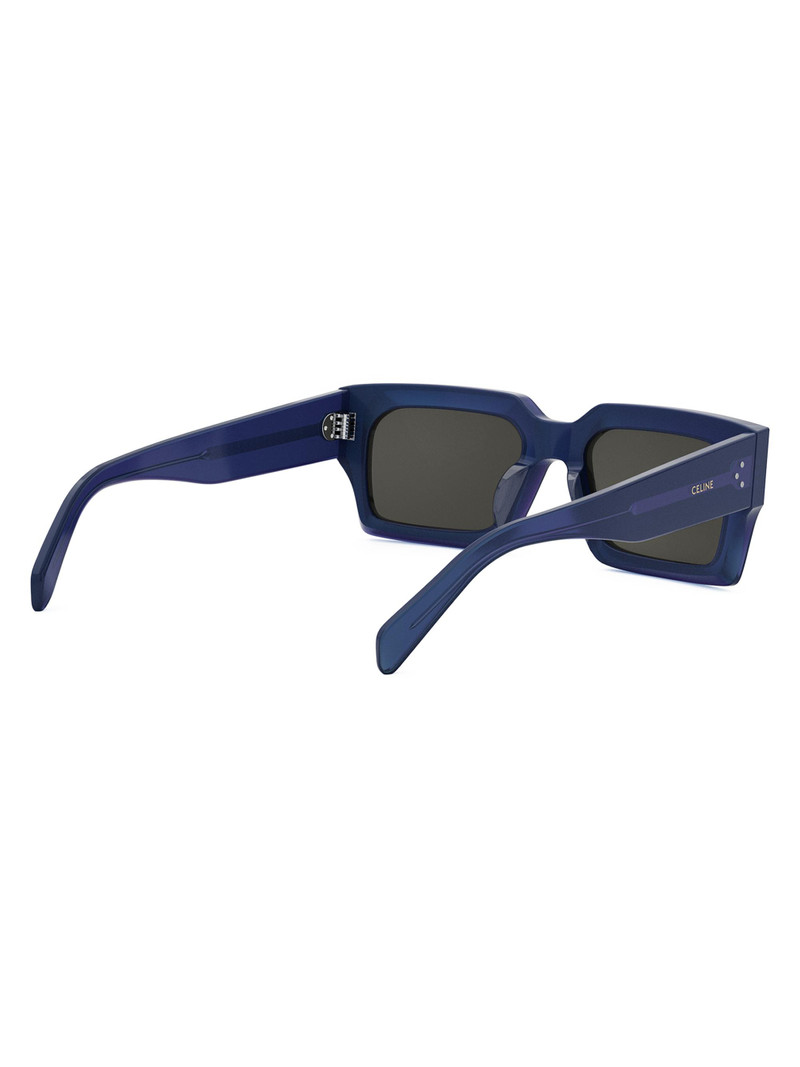 Men's Bold 3 Dots 54MM Rectangular Sunglasses - Shiny Blue 6