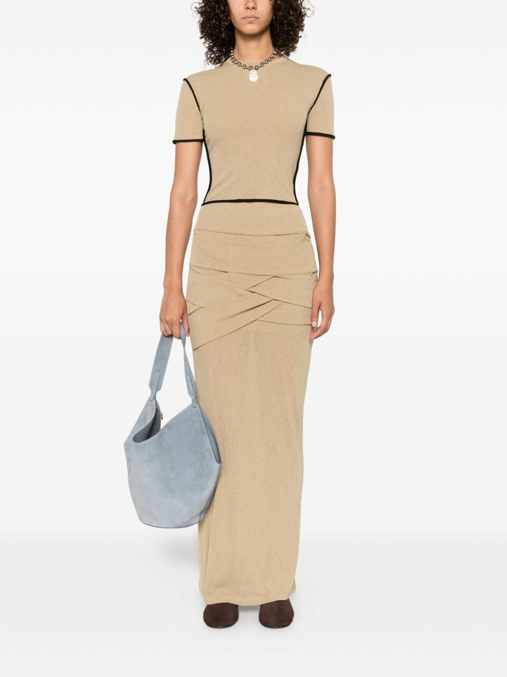 draped-panel maxi skirt - 2
