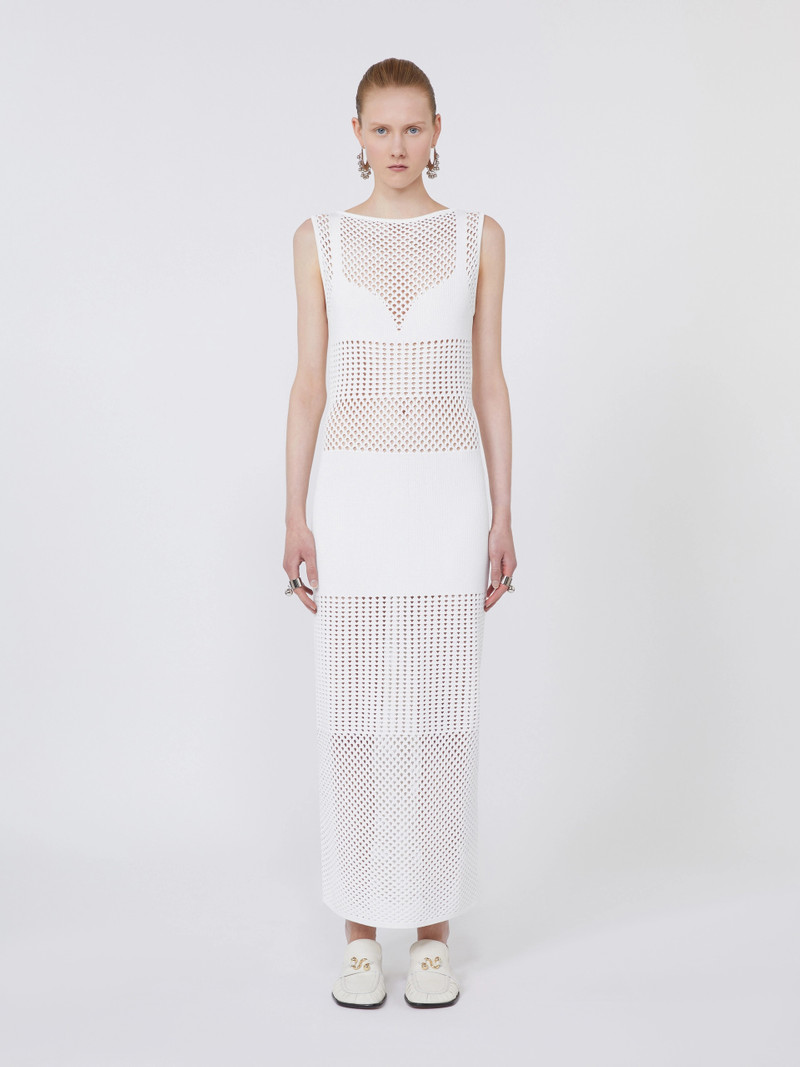 FESTA Long stretch viscose dress - WHITE 3