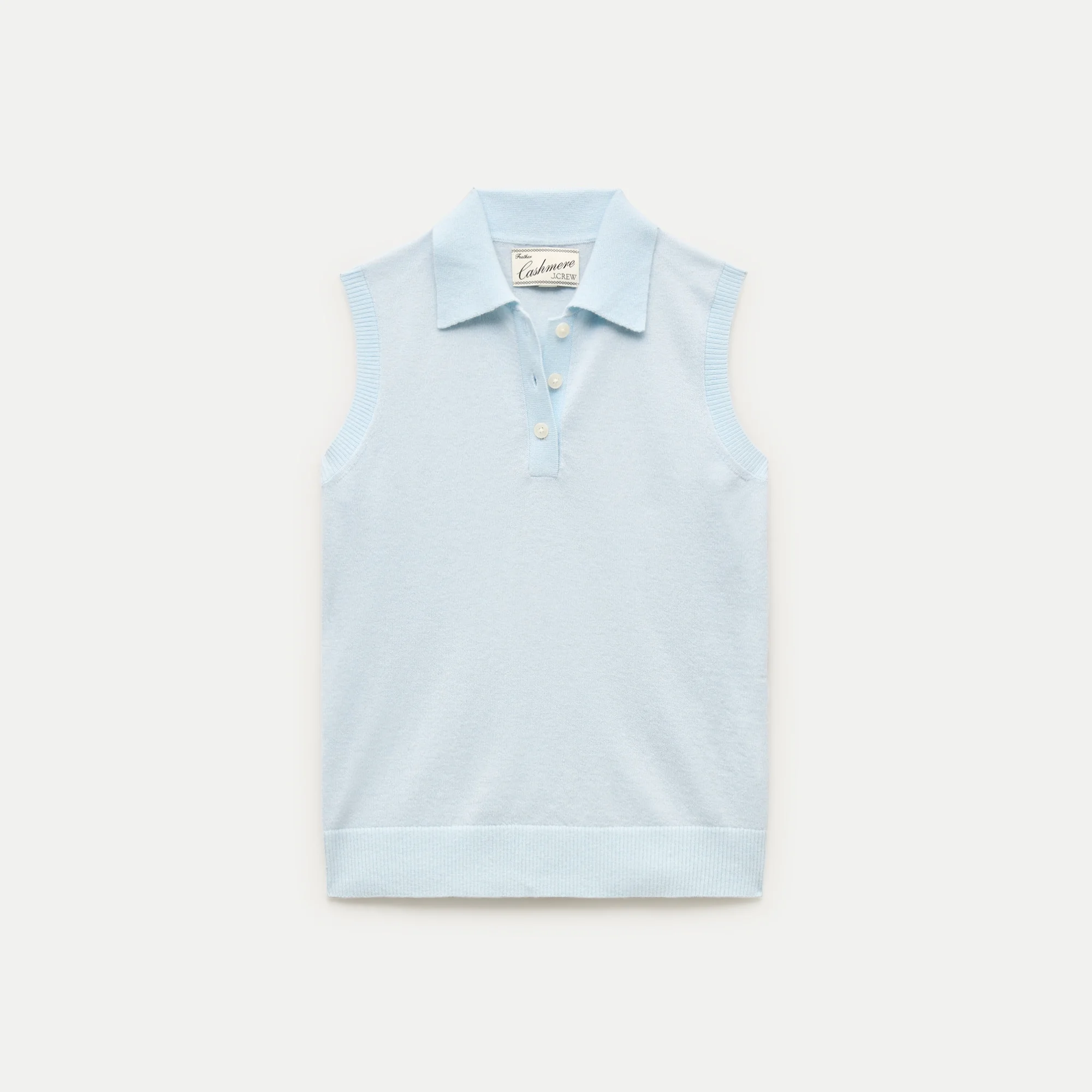 Featherweight cashmere polo sweater shell - 1