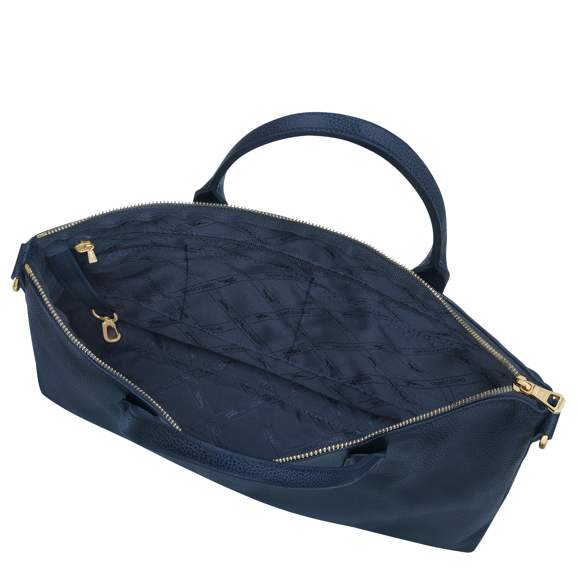 Le Foulonné S Briefcase Navy - Leather - 5