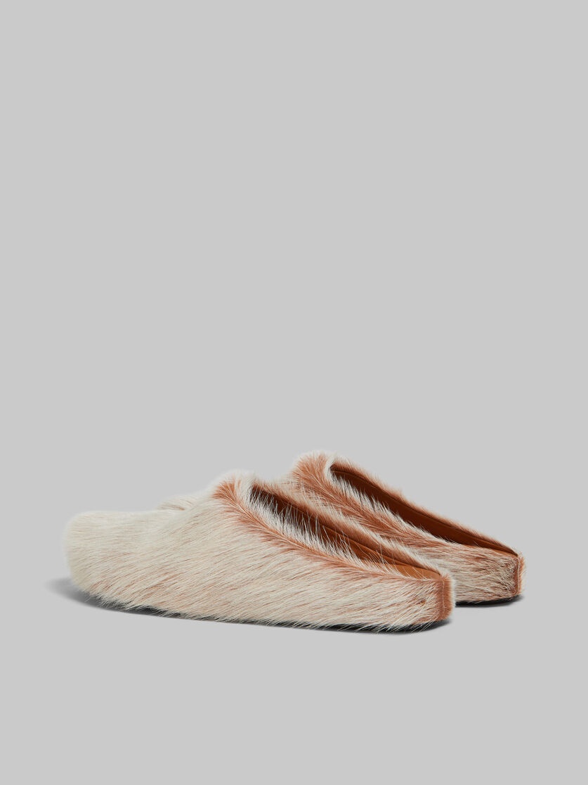 BEIGE LONG HAIR CALFSKIN FUSSBETT SABOT - 3