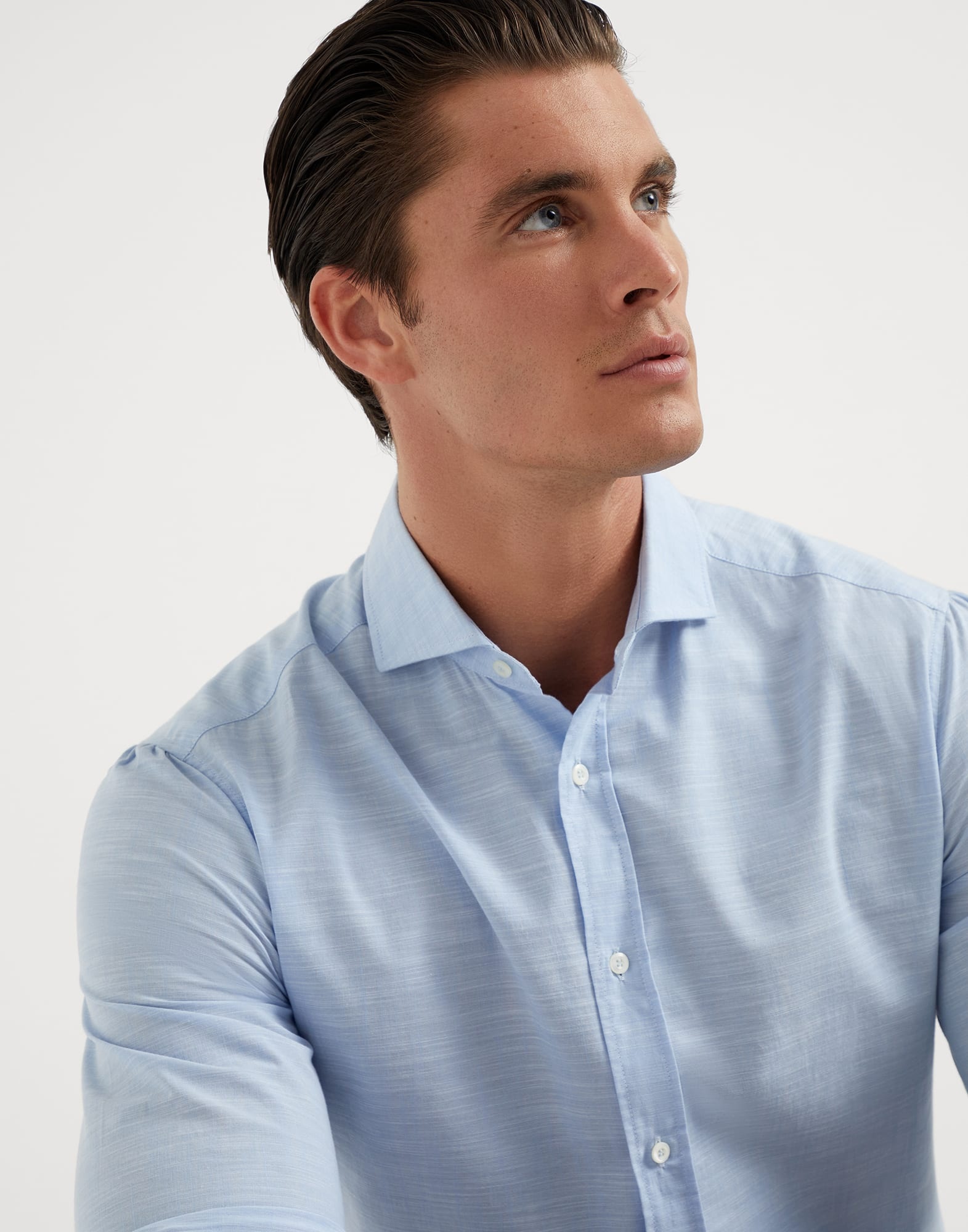 Lightweight Oxford basic fit shirt with spread collar - 3