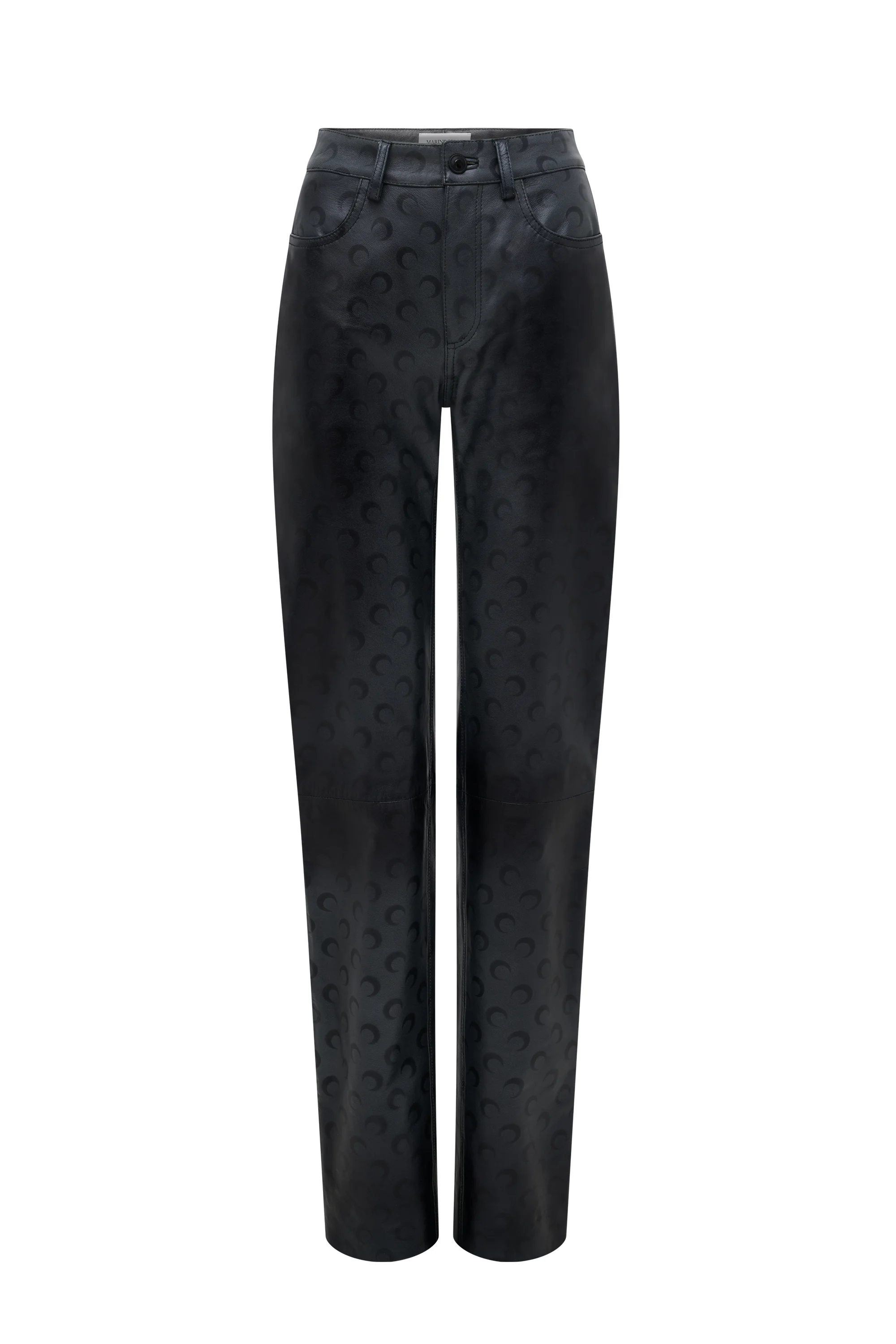 Moon Airbrushed Leather Straight Leg Pants - 1
