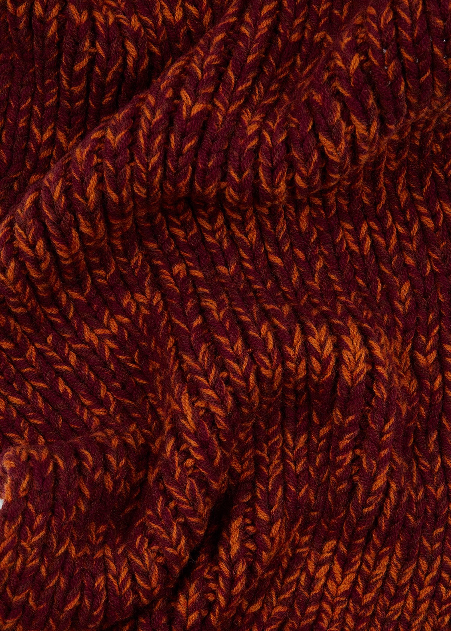 Lambswool Twisted Yarn Red and Orange Beanie and Scarf Set - 5