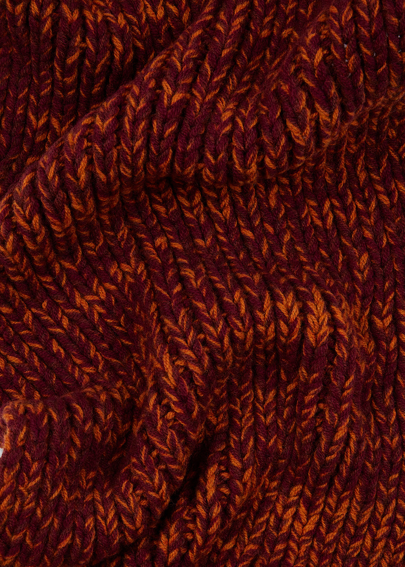 Lambswool Twisted Yarn Red and Orange Beanie and Scarf Set 5