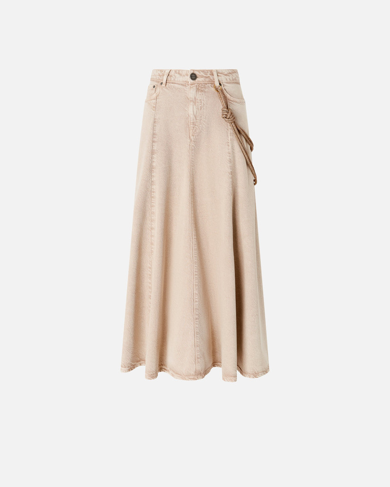 DENIM MIDI SKIRT WITH JEWEL CORD 1