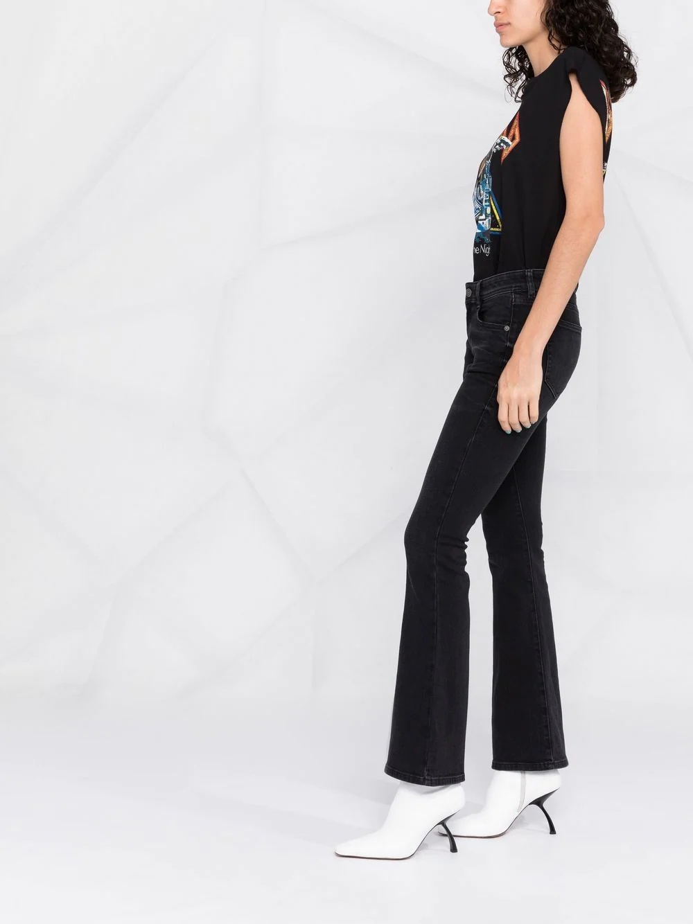 mid-rise flared-leg jeans - 4