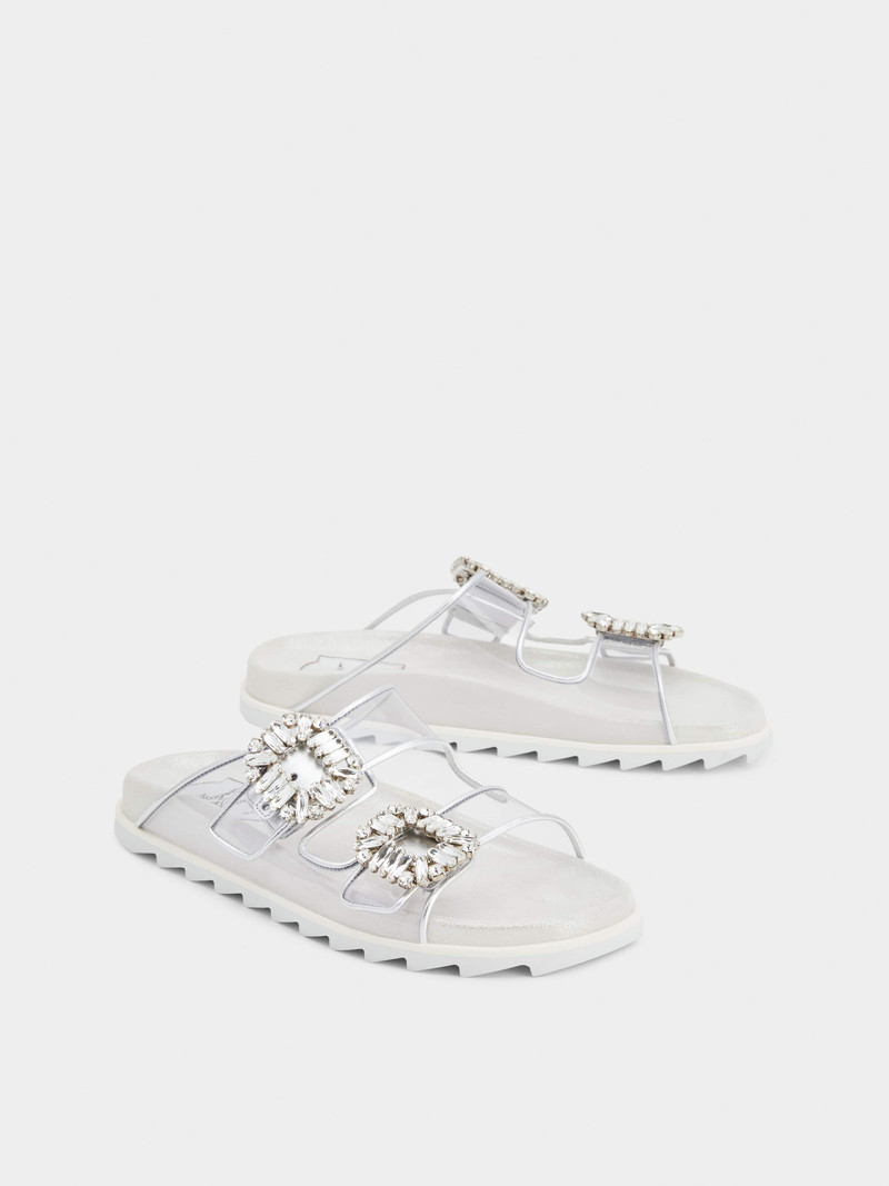 Roger Vivier Slidy Viv' Strass Buckle Mules in PVC outlook