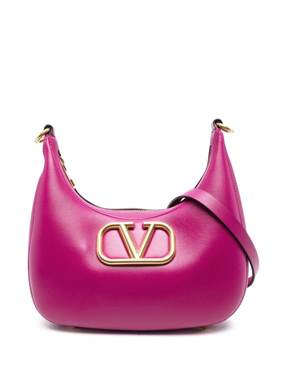 VLogo leather shoulder bag - 1