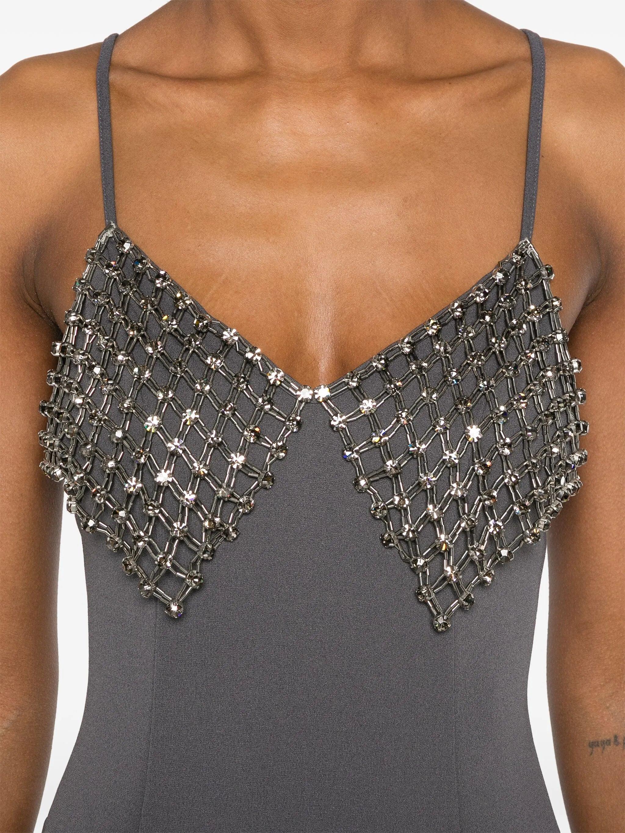 crystal-detail midi dress - 5
