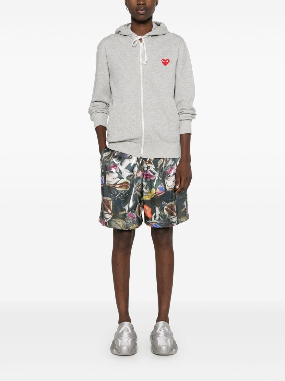 mélange-effect cotton hoodie - 2
