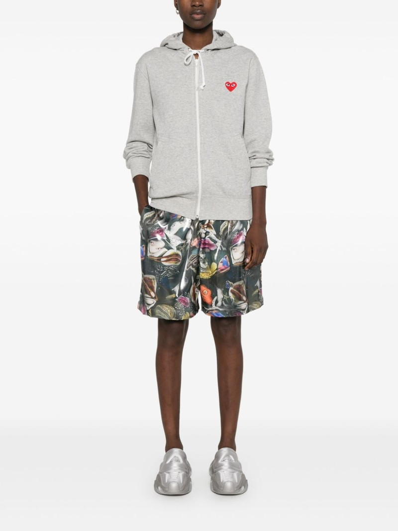 Comme des Garçons PLAY mélange-effect cotton hoodie outlook