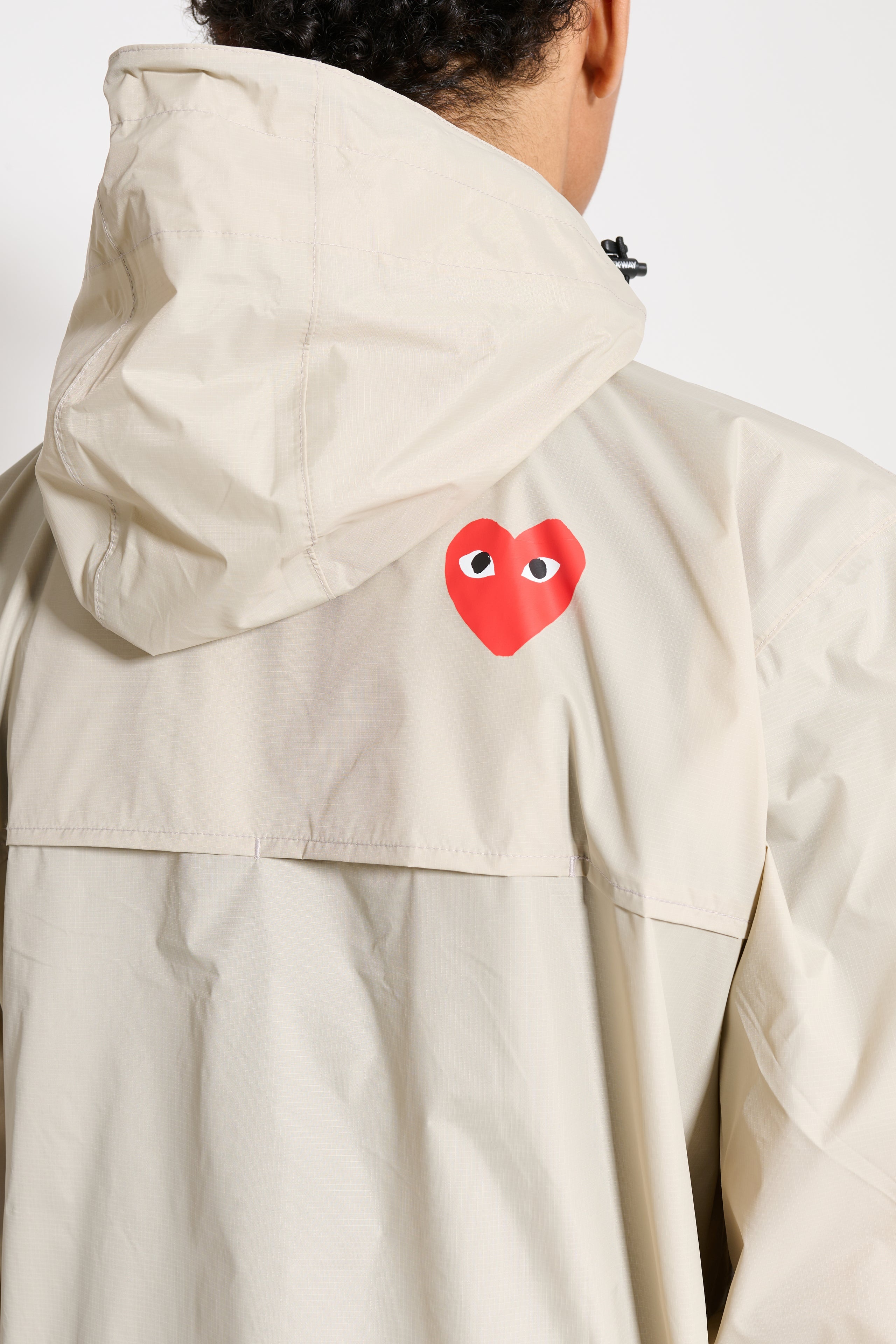 COMME DES GARÇONS PLAY X K-WAY LEON HALF ZIP JACKET BEIGE - 5