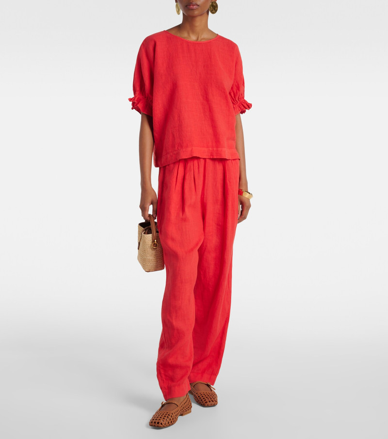 velvet Gini linen straight pants outlook