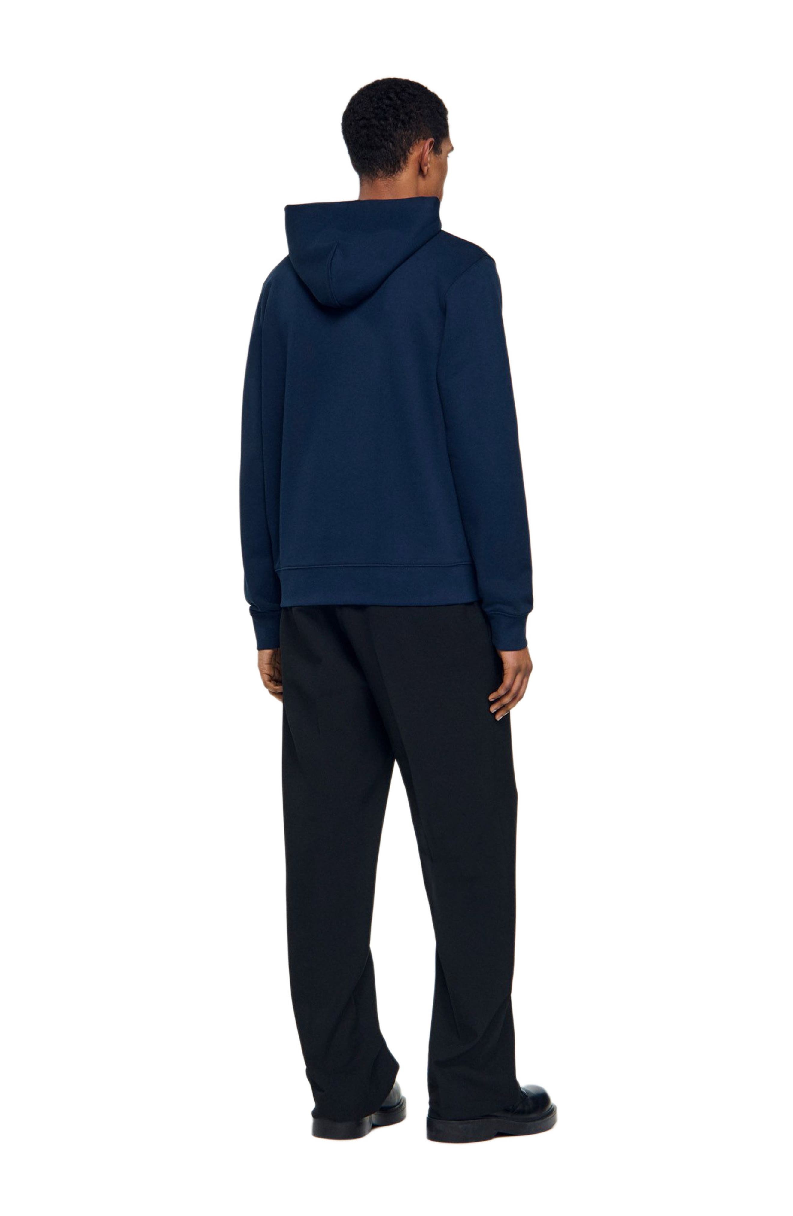 SANDRO Leather patch sweatshirt in Navy Blue at Nordstrom - 2