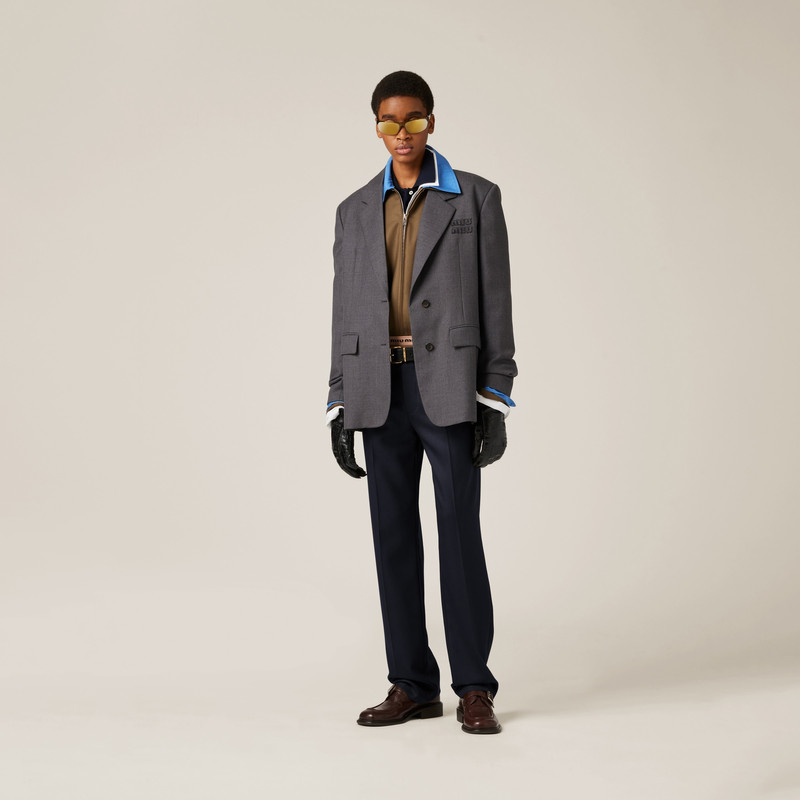 Miu Miu Single-breasted gabardine jacket outlook