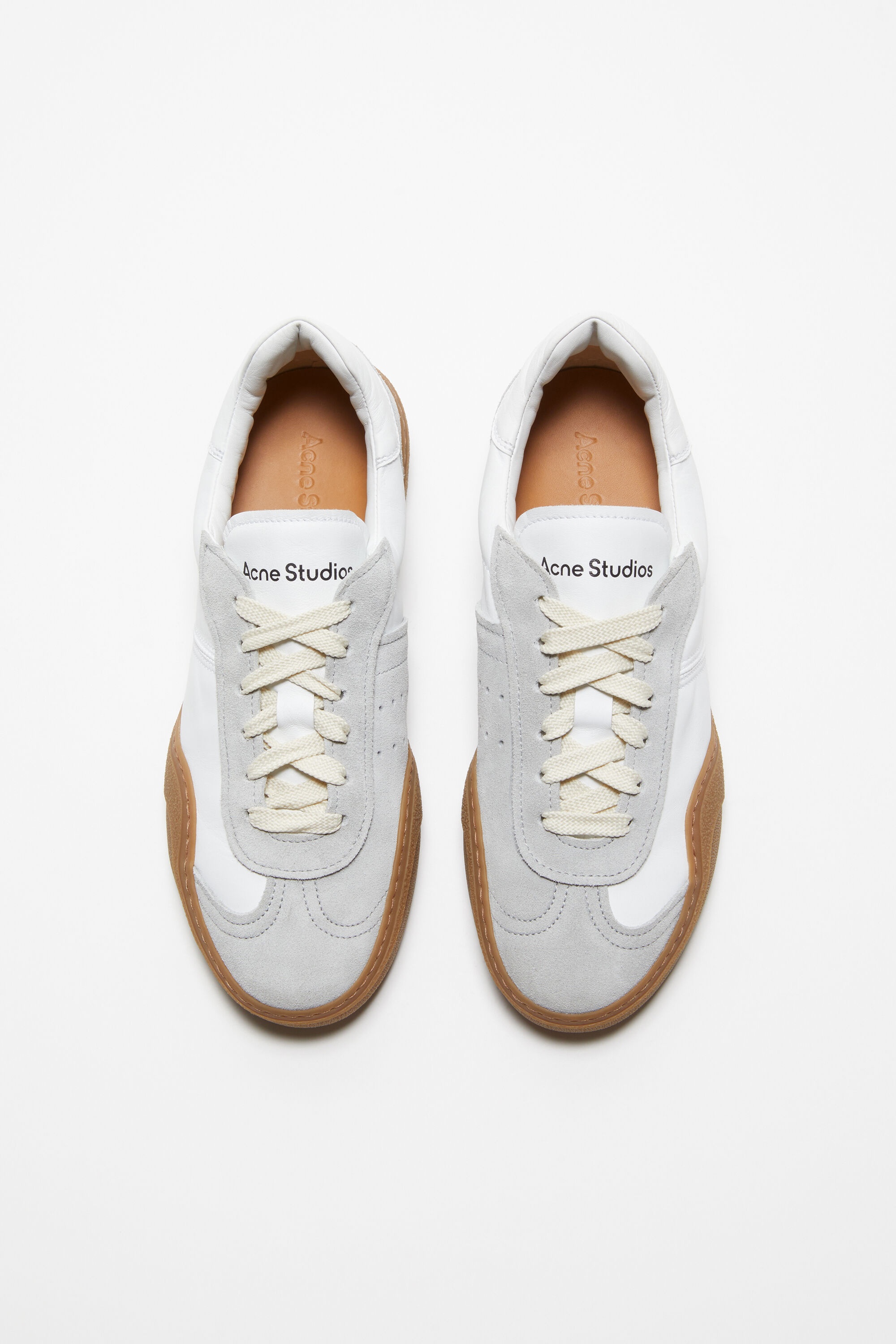 Lace-up sneakers - White/brown - 2