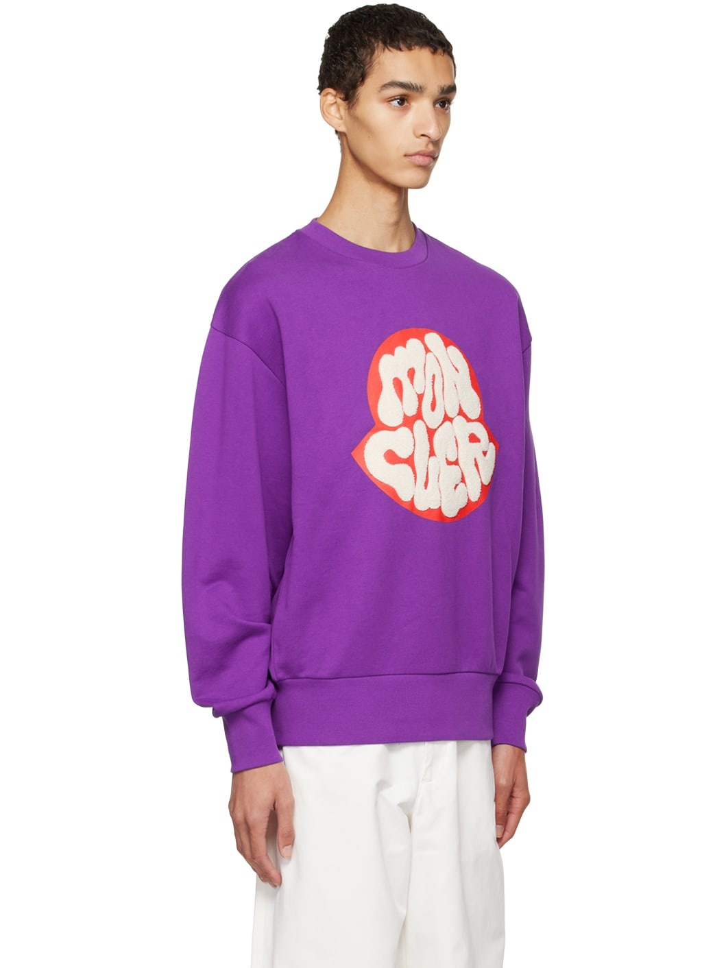 Purple graphic crewneck sale