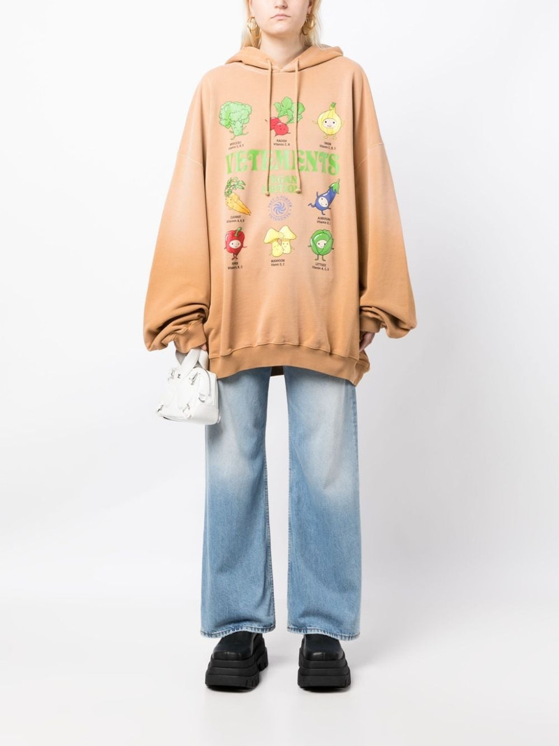 VETEMENTS Vegan Logo drawstring hood outlook