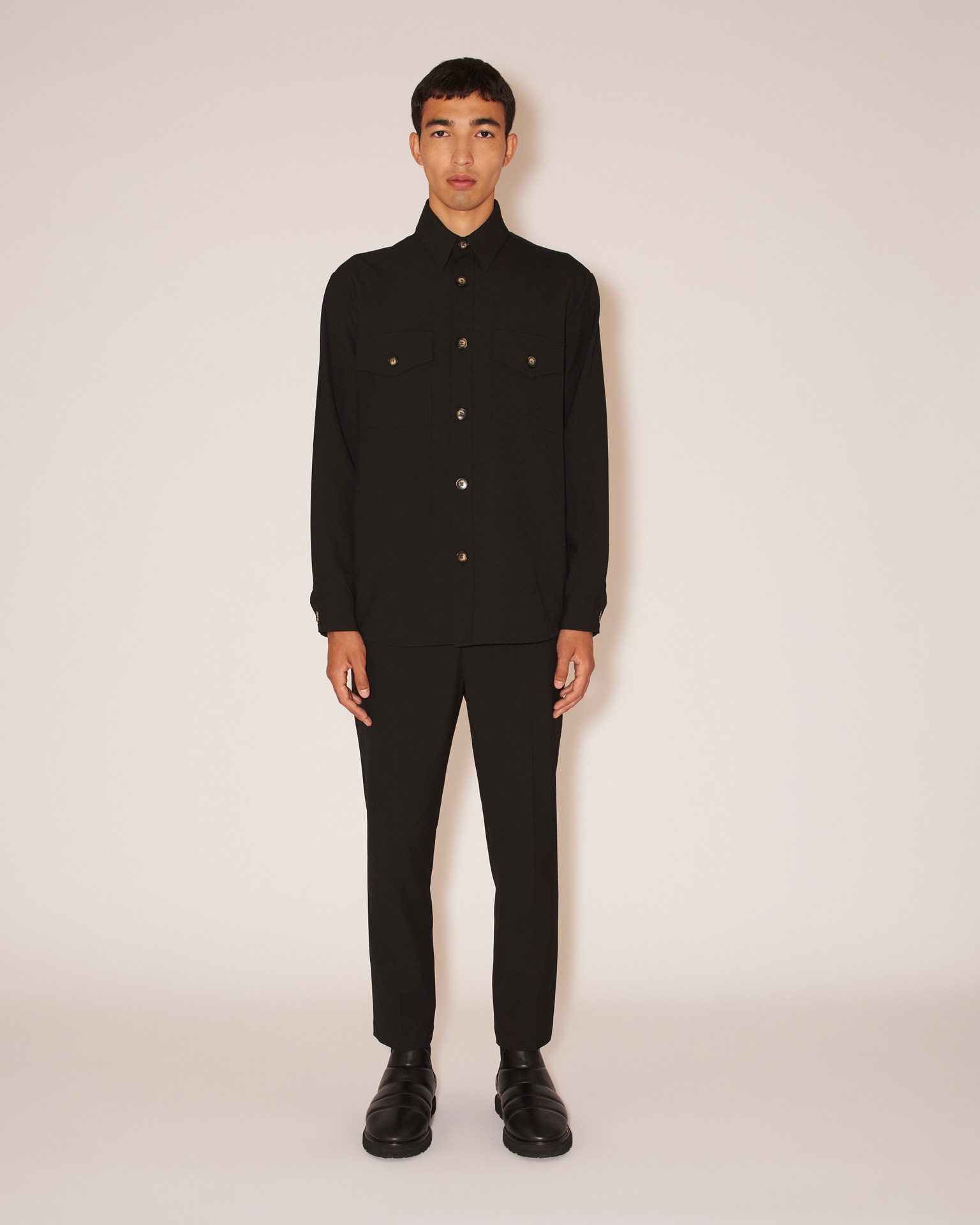 ADAR - Eco-cady slim-leg pants - Black - 1