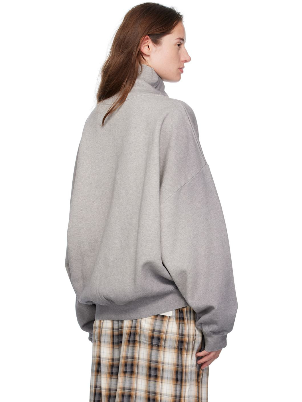 Gray High-Neck Turtleneck - 3