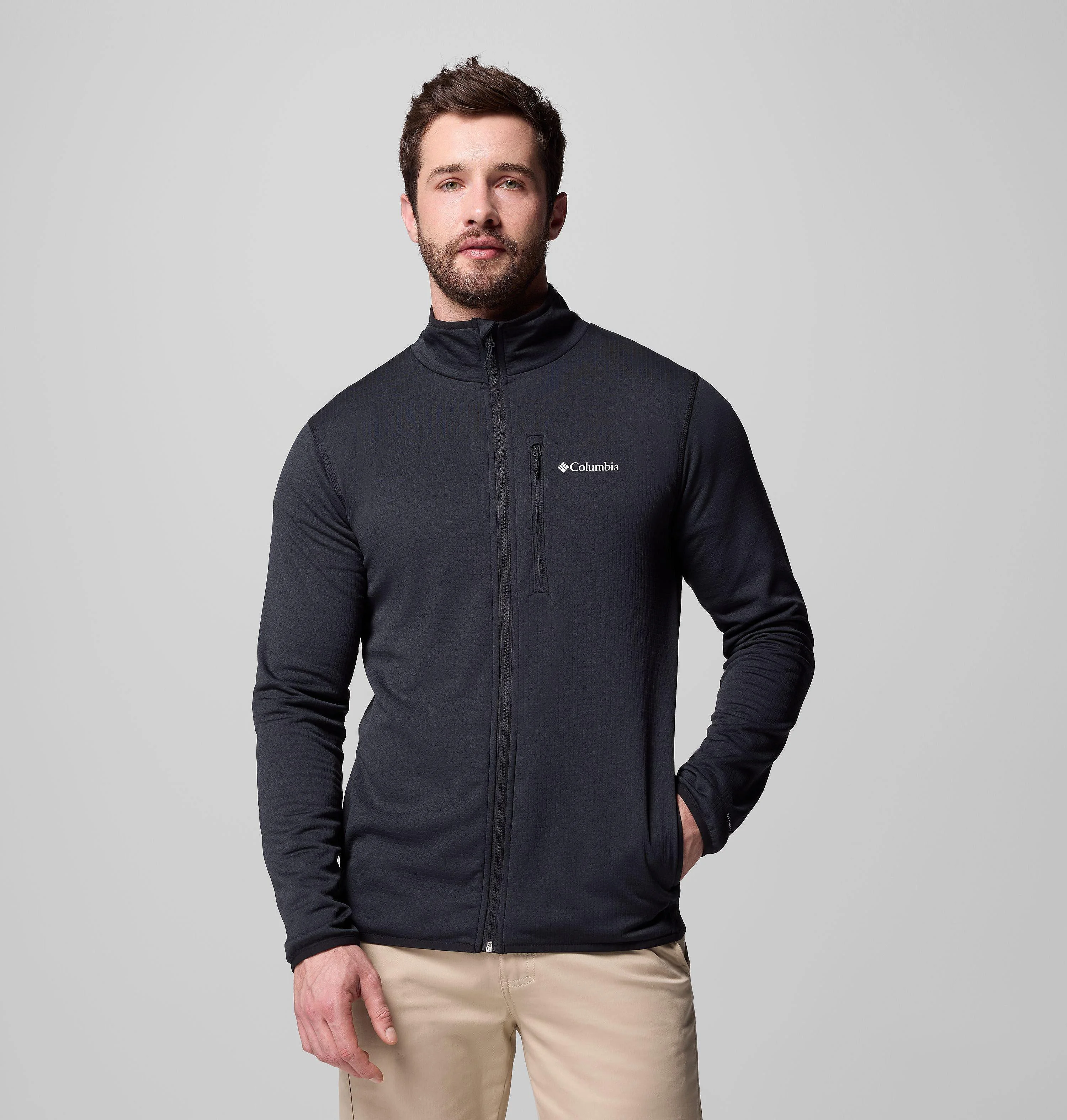 Men's Essential Hike Grid Fleece Full Zip Jacket - 1