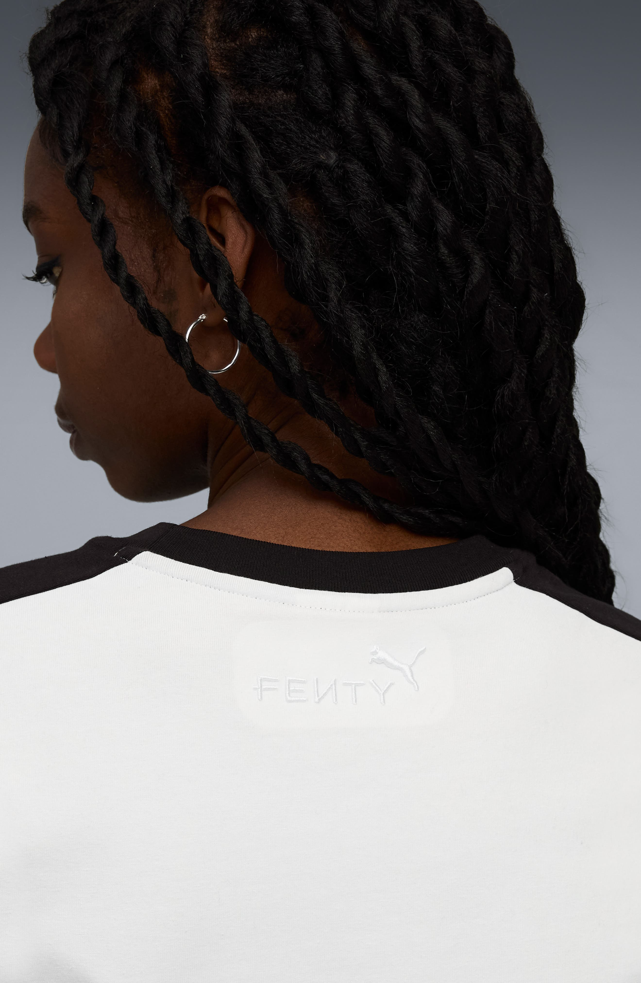 PUMA x Fenty Rhinestone Stretch Cotton Blend T-Shirt in Puma White at Nordstrom - 3
