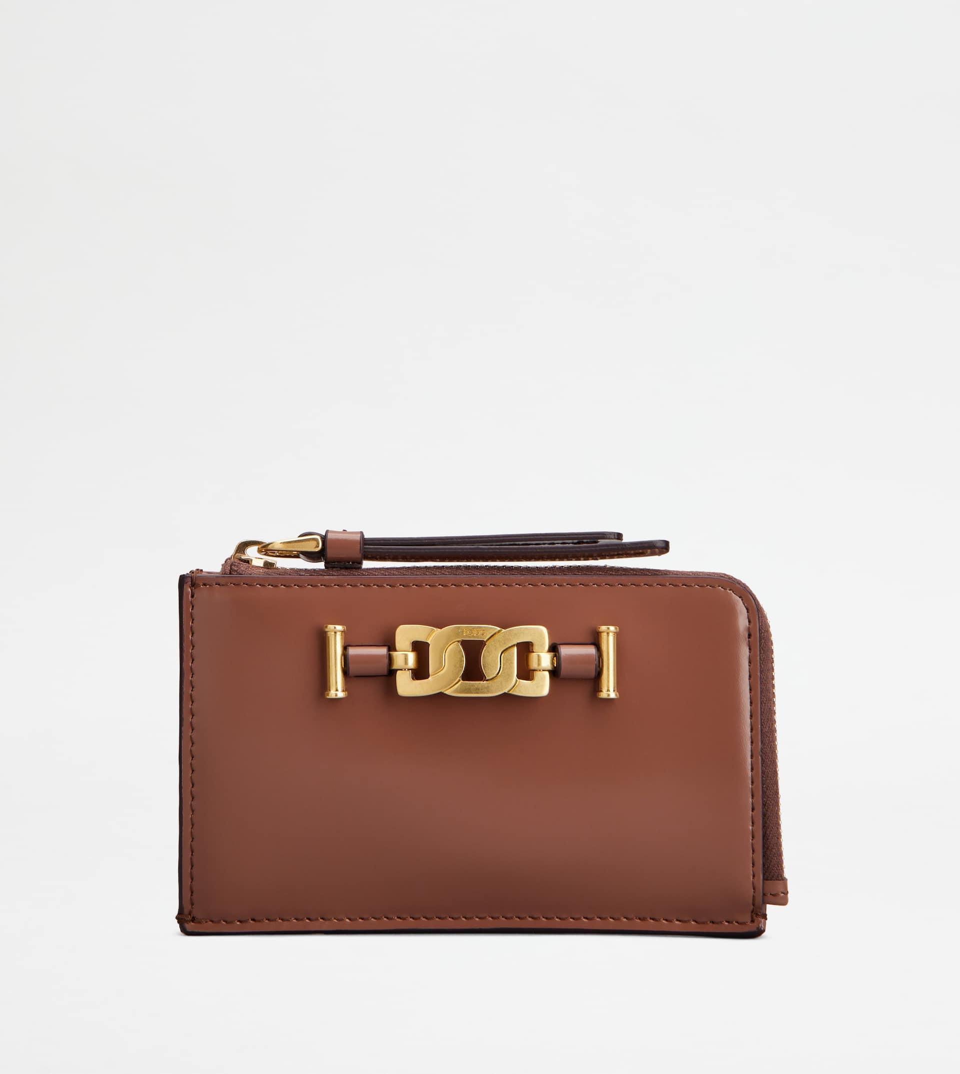 KATE KEY POUCH IN LEATHER - BROWN - 1