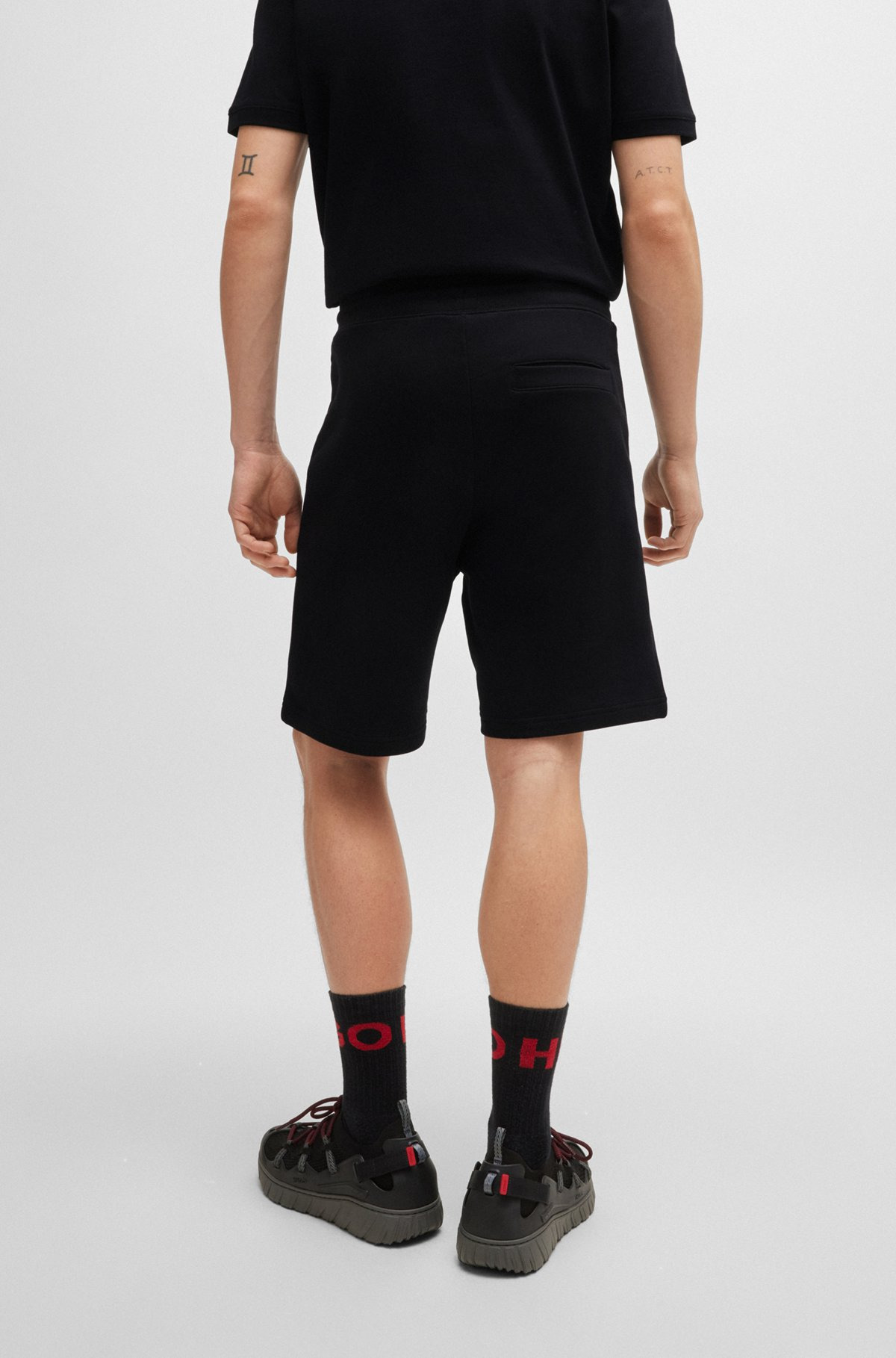 COTTON-TERRY RELAXED-FIT SHORTS WITH LOGO TRIM - 5